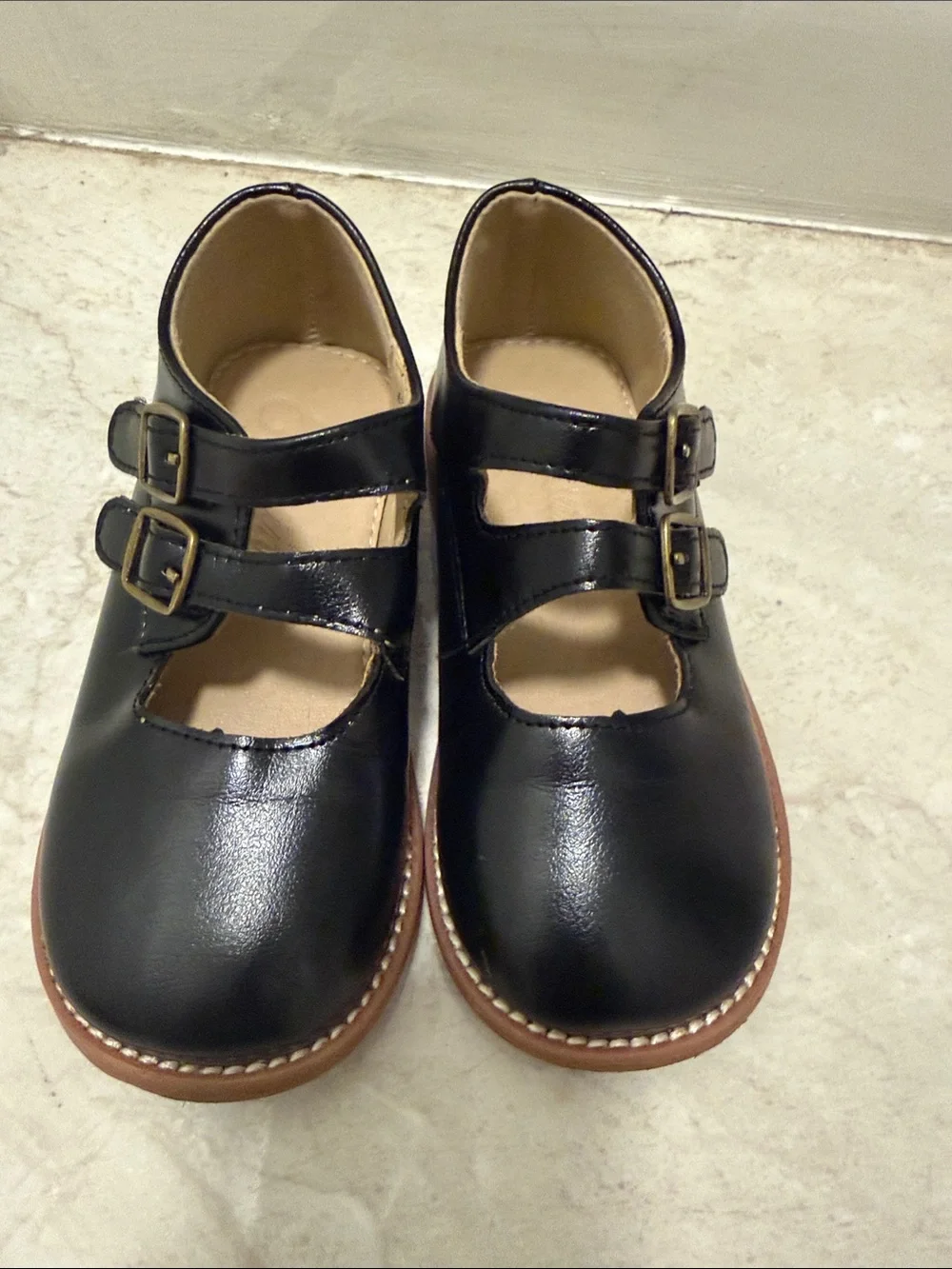 Classic Black Kids Double-Strap Mary Jane Shoes